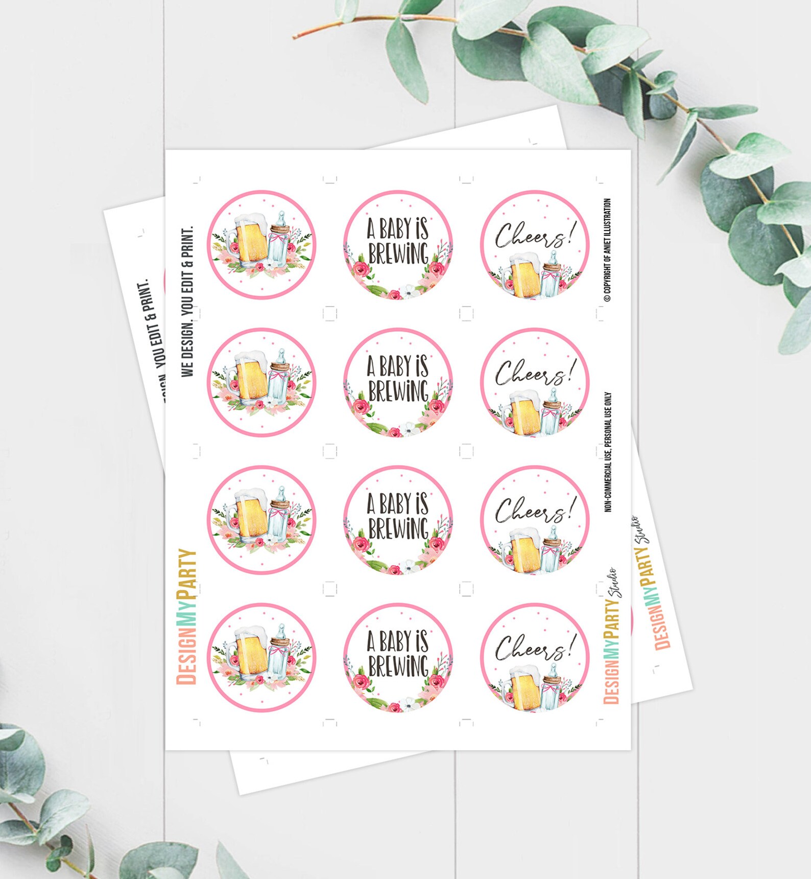 A Baby Is Brewing Cupcake Toppers Favor Tags Bottle An Beers Etsy UK A Baby Is Brewing Cupcake Toppers Favor Tags Bottle An Beers Etsy UK