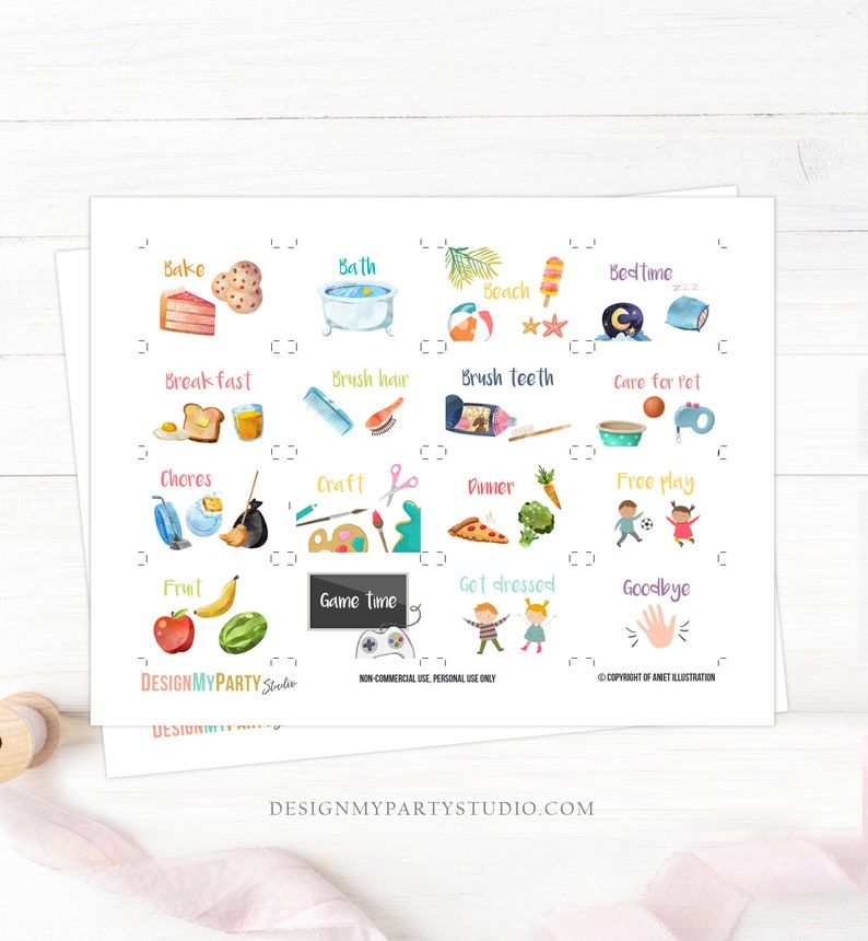 Editable Visual Schedule Kids Daily Routine Chart 80 Cards Chores ...