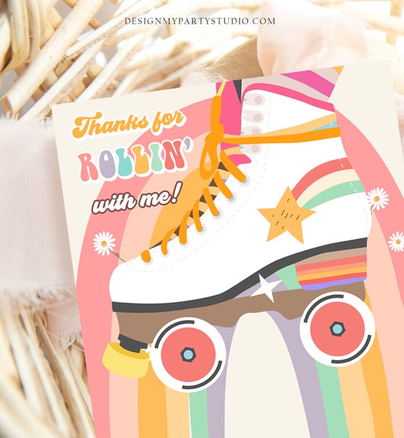 Skate Treat Bag Inserts Retro Skate Birthday Party Favors Donuts