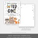 Editable Tribal Wild One Birthday Invitation Boho Woodland Animals Boy ...