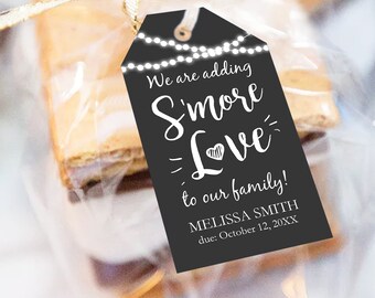 S'more Love Favor Tags Printable Baby Shower Favor Tag - Etsy