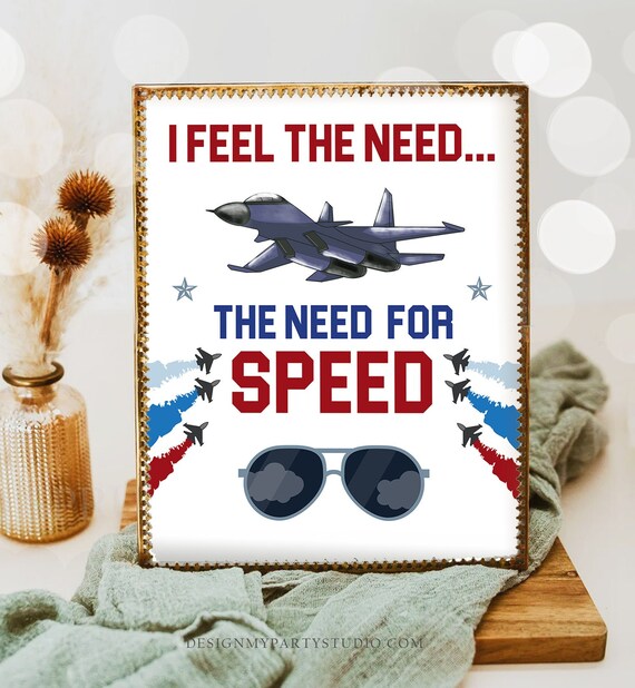 I Feel the Needthe Need for SPEED Fighter Pilot (Instant Download) 