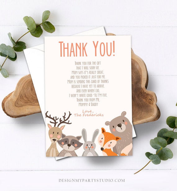 Editable Baby Shower Thank You Note Thank You Etsy