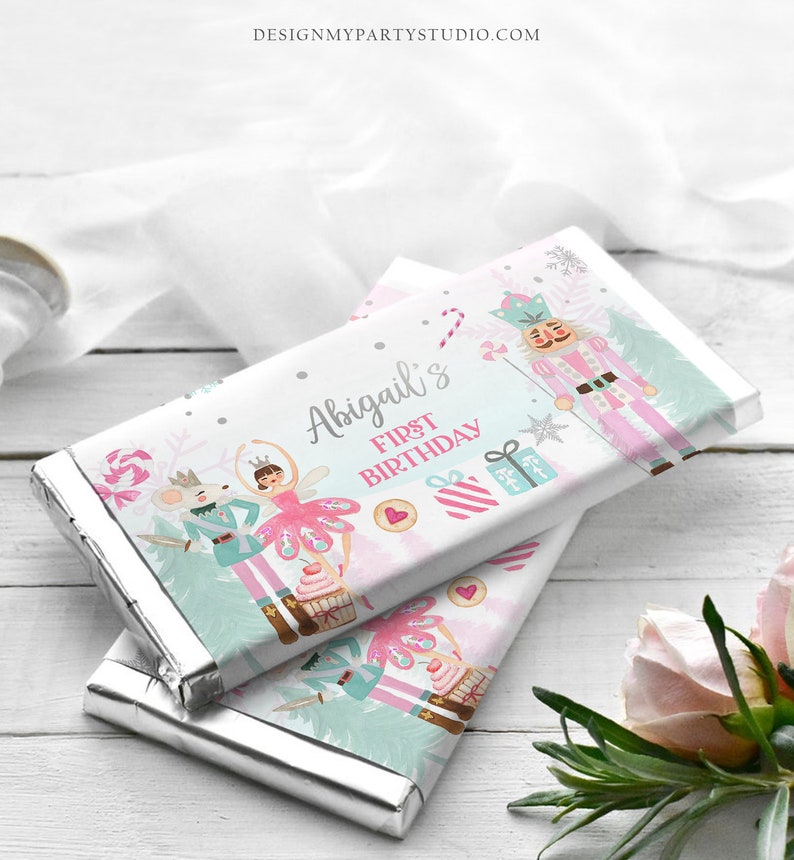 Editable Nutcracker Chocolate Bar Labels Candy Bar Wrapper Etsy
