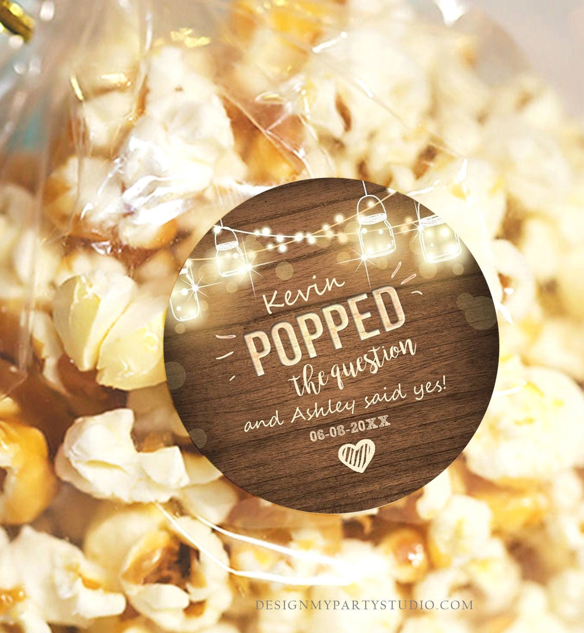 Editable Popped the Question Gift Tag Engagement Party Round - Etsy