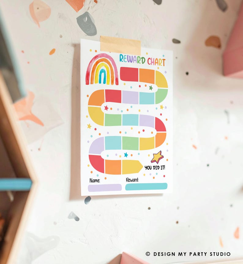Rainbow Kids Reward Chart Sticker Chart for Kids Behavior Chart Toddler ...