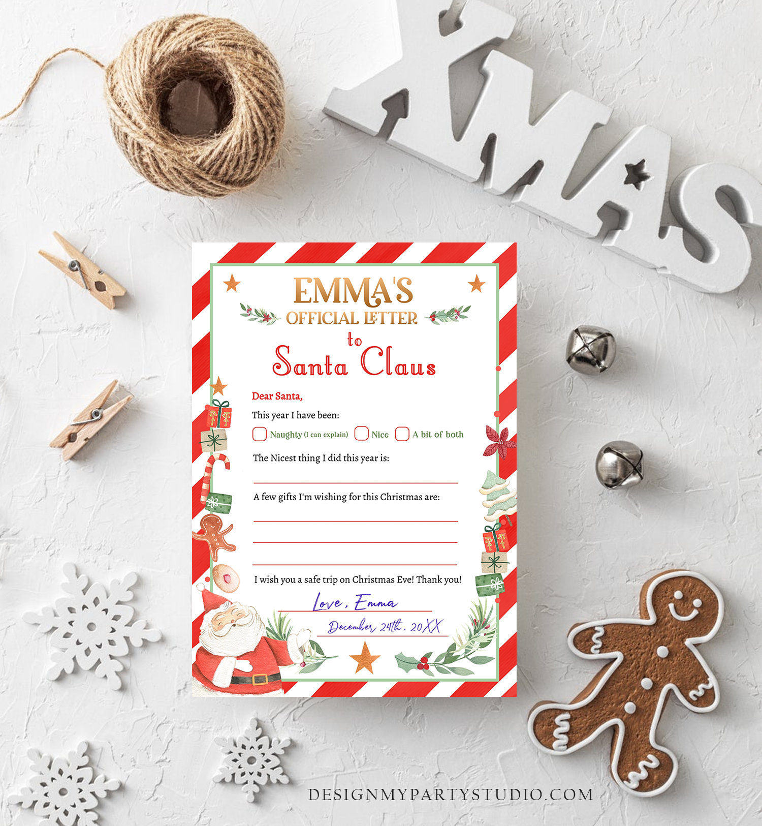 Editable Official Letter to Santa Claus From the Desk of Santa ...
