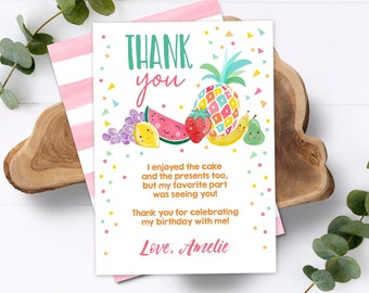 Fruity Cocktail Personalized Party Thank You Cards Fruity Cocktail Personalized Party Thank You Cards