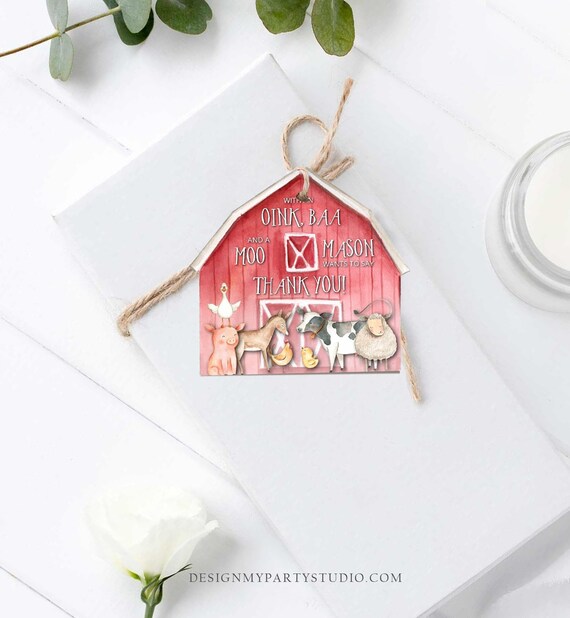 Editable Farm Favor Tags Tags Farm Birthday Thank you tags Barnyard ...
