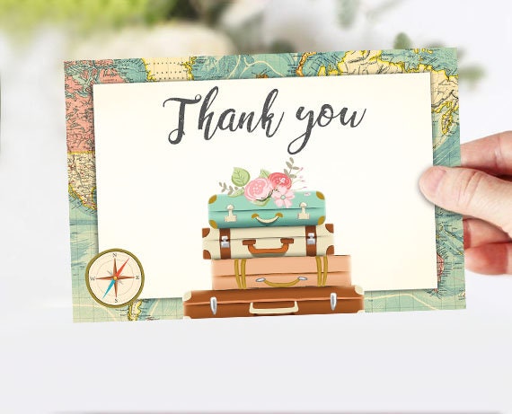 Travel Thank you Card Adventure Thank You Note 4x6