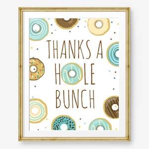 Thanks a Hole Bunch Donut Birthday Sign Table Decor Doughnut Birthday ...