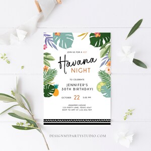 Editable Havana Nights Invitation Night in Havana Birthday Vintage ...