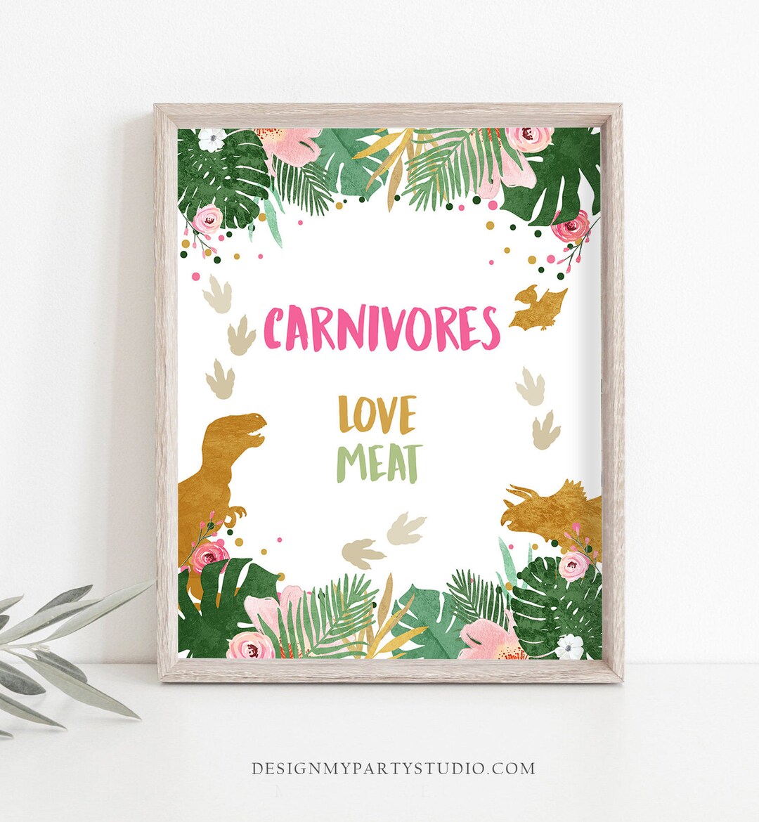 Carnivores Dinosaur Birthday Sign Food Table Decor Dinosaur Birthday ...