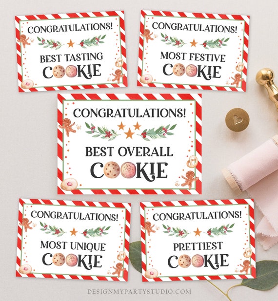 Editable Cookie Award Certificates Voting Awards Cookie Voting Cards