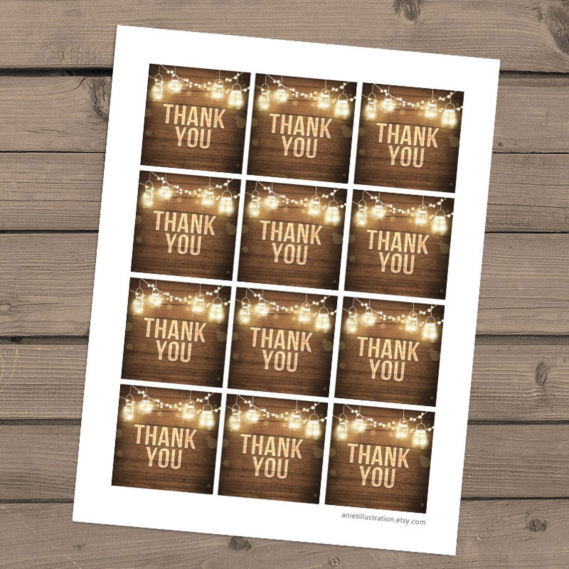 Rustic Thank You Tags Printable Free
