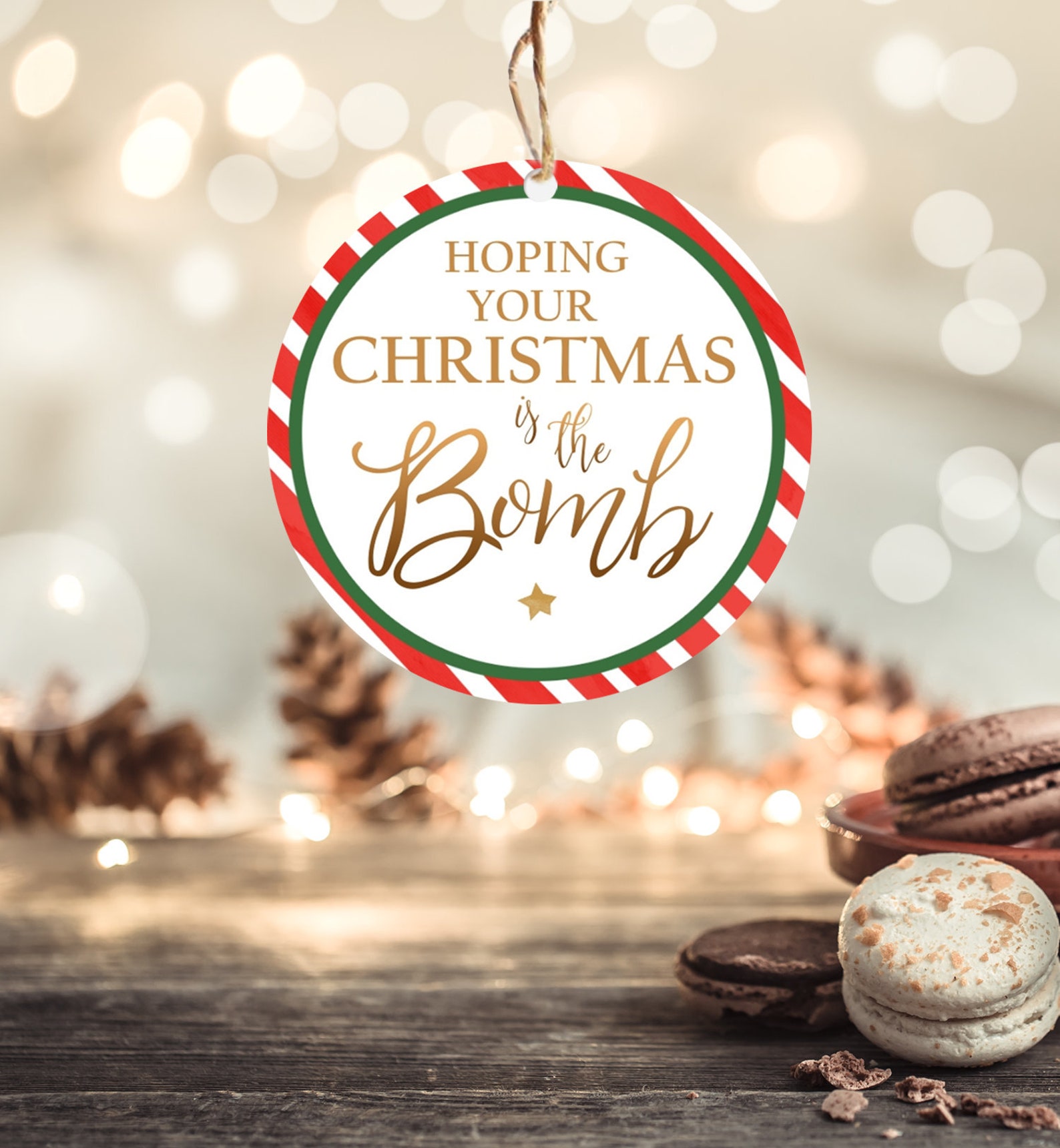 Editable Bomb Tags Hoping Your Christmas is the Bomb Bath Bomb | Etsy