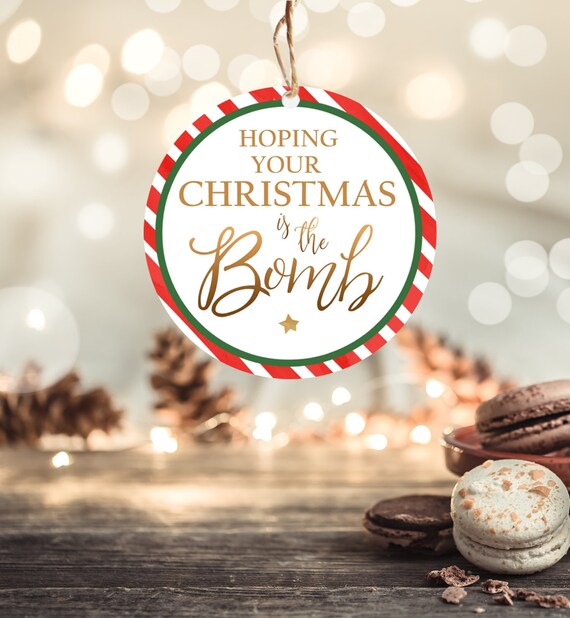Editable Bomb Tags Hoping Your Christmas is The Bomb Bath Bomb Tags Chocolate Bomb Hot Cocoa Bomb Instant Download Digital PRINTABLE 0362 Il_570xn