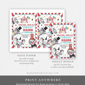 Editable Circus Birthday Invitation Party Animals Circus Invitation Carnival Invite Instant Download Printable Template Digital Corjl 0355 image 5