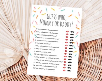 Guess Who Mommy or Daddy Baby Game Editable Printable Baby - Etsy