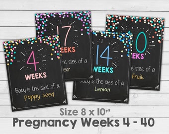 Pregnancy weeks Pregnancy chalkboard week by week  Pregnancy gift Weekly countdown Photo prop PRINTABLE digital Instant download 8 x 10 JPG