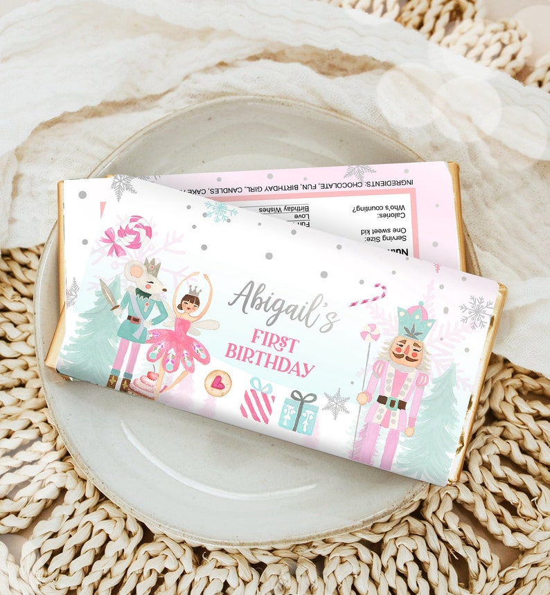Editable Nutcracker Chocolate Bar Labels Candy Bar Wrapper Etsy