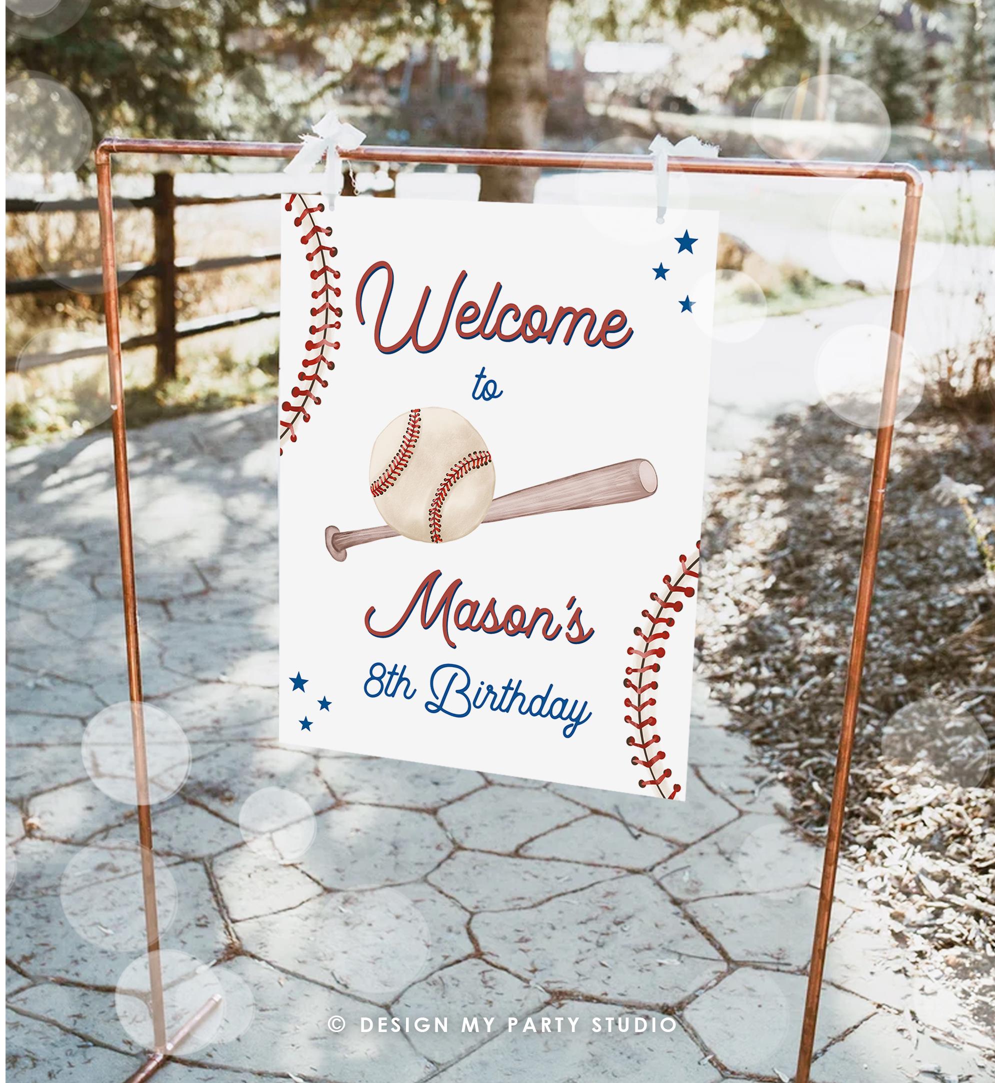 Editable Baseball Birthday Welcome Sign Rookie of the Year Little ...