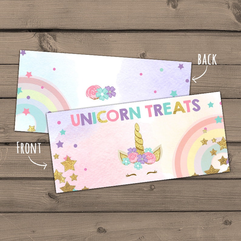 Printable Treat Bag Toppers Unicorn Birthday Unicorn First - Etsy