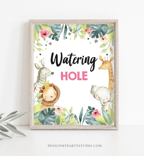 Watering Hole Birthday Sign Drink Table Decor Safari Birthday Etsy Watering Hole Birthday Sign Drink Table Decor Safari Birthday Etsy