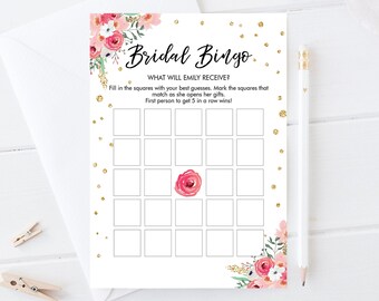 Bridal Shower Bingo Printable Cards Gift Bingo Rustic - Etsy