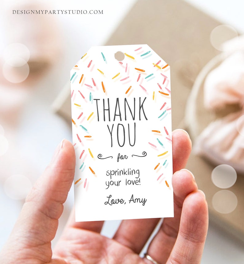 Editable Baby Sprinkle Favor Tags Baby Sprinkle Thank You | Etsy