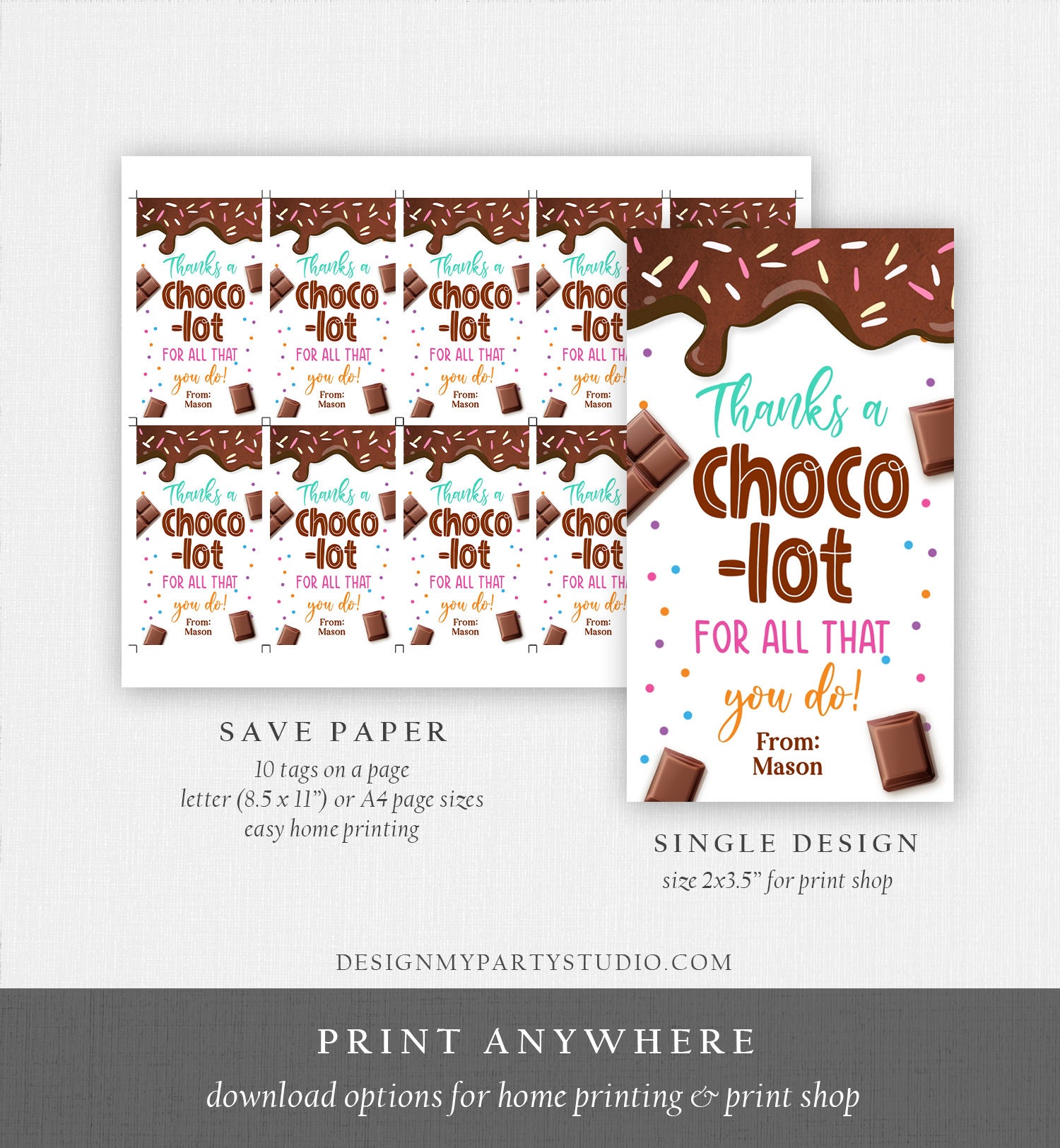 Etichetta regalo di cioccolato / Etichetta regalo per insegnante
