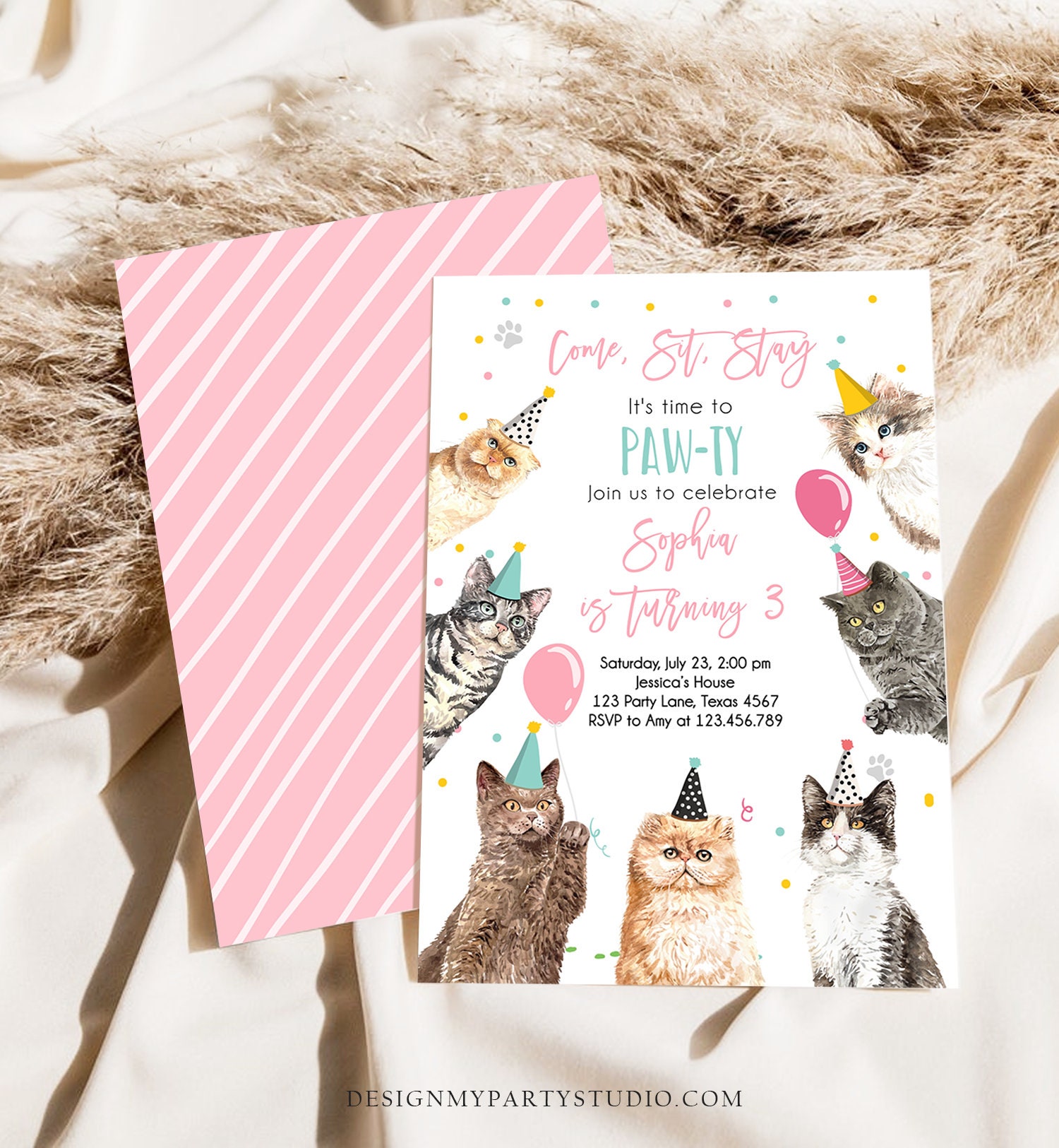 cats-kitten-birthday-invitation-kitty-invitatiion-editable-template
