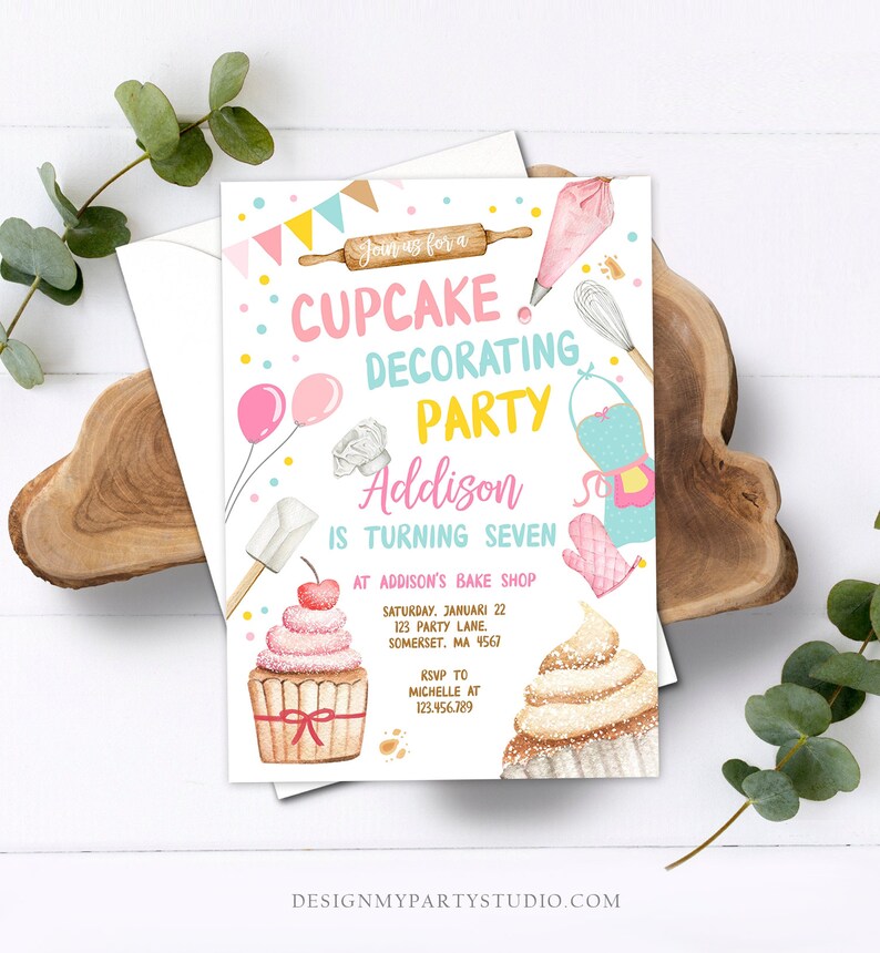 Editable Cupcake Decorating Party Invitation Kids Cooking - Etsy
