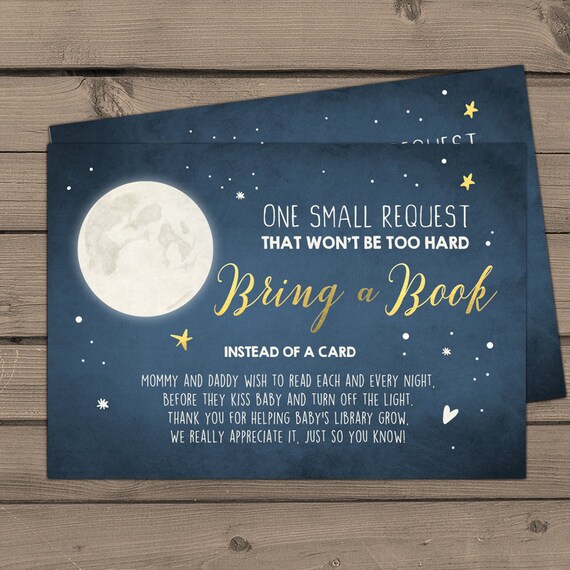 Baby Shower Bring A Book Card Love You To The Moon And Back Moon Baby Shower Twinkle Twinkle Star Book Insert Book Card Printable 0017 By Design My Party Studio Catch