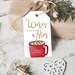 Editable Warm Wishes Tag Personalized Christmas Tag Hot Cocoa Tag Holiday Gift Tag Hot Chocolate Tag Download Printable Template Corjl  0353 