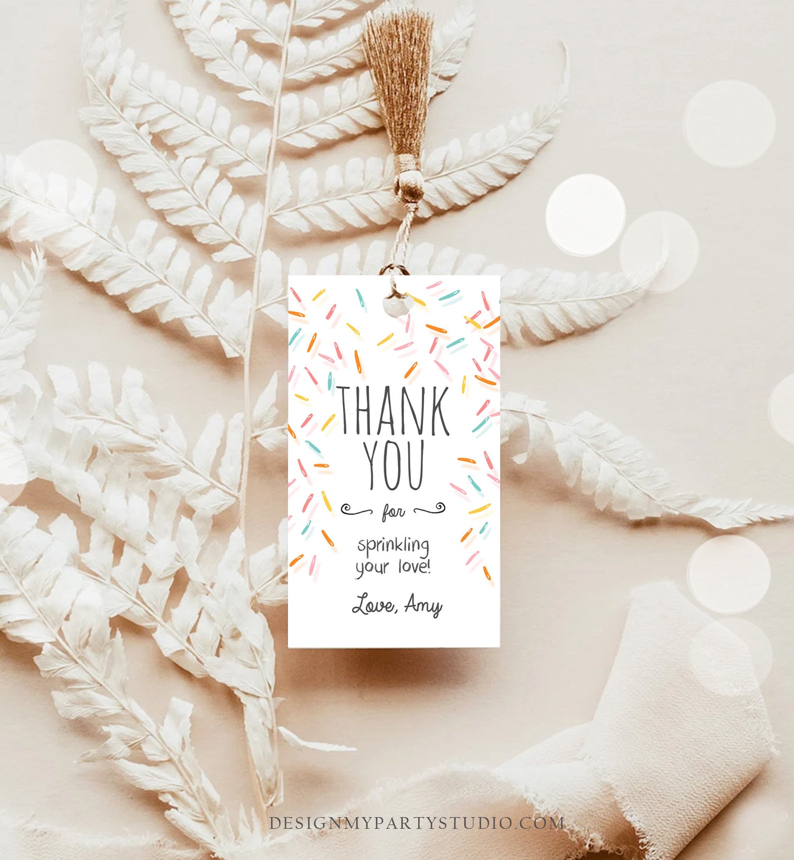 Editable Baby Sprinkle Favor Tags Baby Shower Sprinkle Thank You Label ...