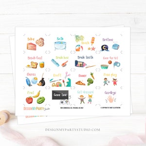 Editable Visual Schedule Kids Daily Routine Chart 80 Cards Chores School Homeschool To Do Preschoolers Calendar Daycare Corjl Template 0341 image 3
