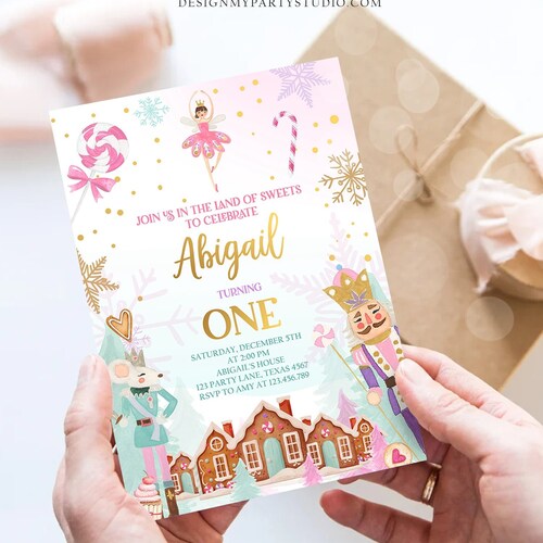 Editable Nutcracker Birthday Invitation Girl Land of Sweets Etsy