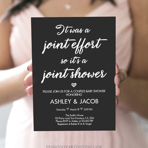 joint effort baby shower invitation
