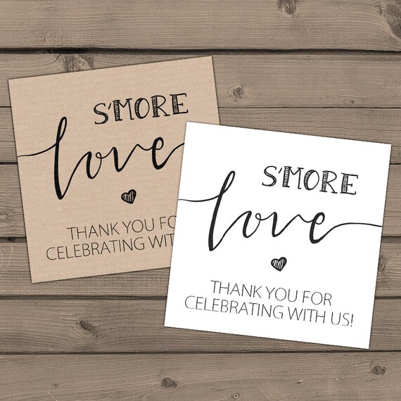 Wedding favor tags s'more Love tags Wedding Smore wedding tags Wedding favors Thank you tags Gift tags download Digital PRINTABLE 0276 Il_570xn