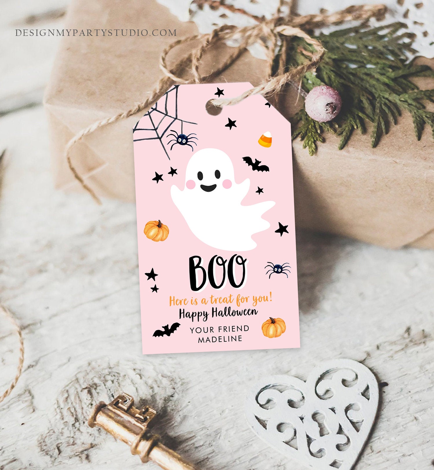 Editable Halloween Favor Tags Boo Gift Tag Costume Party Trick or Treat ...
