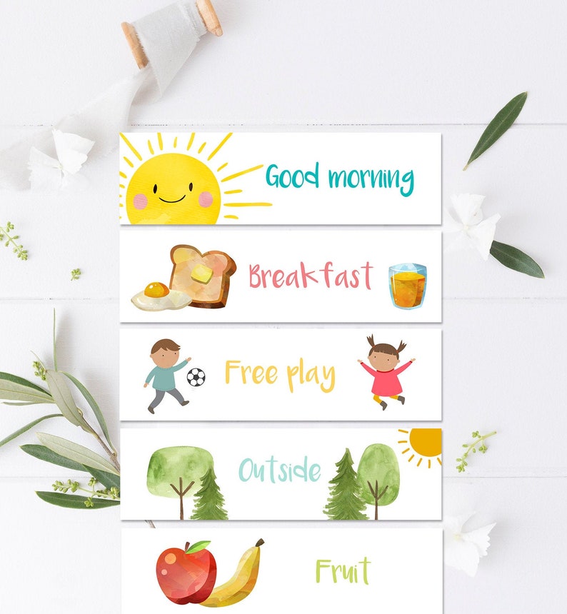 Visual Schedule Toddler Kids Daily Routine Chart Printable Homeschool Preschoolers Toddlers Visual Calendar Daycare Download Printable 0341 