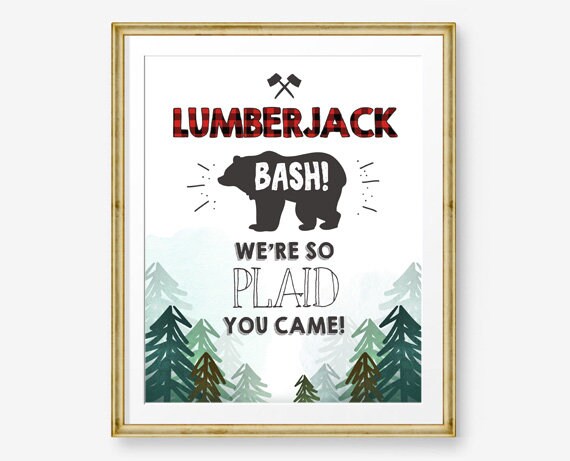Lumberjack Birthday Sign Table sign Lumberjack party signs Decor ...