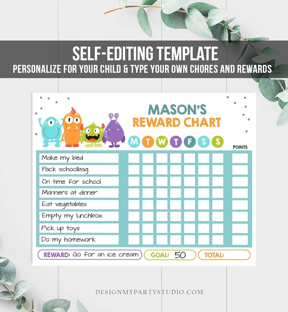Editable Monster Reward Chart For Boys Printable Chore Chart For Kids editable-monster-reward-chart-for-boys-printable-chore-chart-for-kids