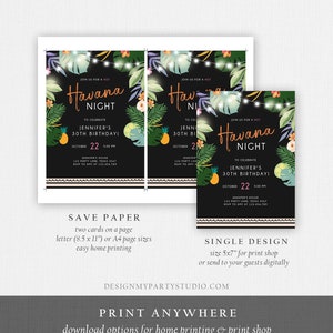 Editable Havana Nights Invitation Night in Havana Birthday Baby Bridal ...