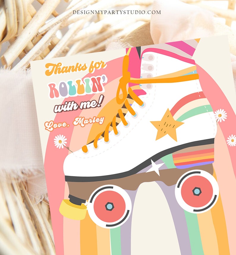 Editable Skate Treat Bag Inserts Retro Skate Birthday Party Etsy