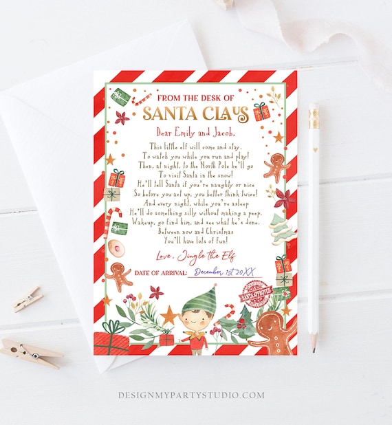 Editable First Time Elf Arrival Letter Return Letter Christmas Elf I'm Back Elf Welcome Christmas Elf Santa Claus Printable Template 0358 Il_570xn