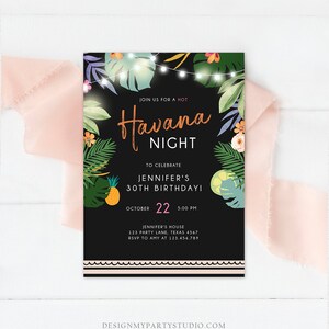Editable Havana Nights Invitation Night in Havana Birthday Baby Bridal ...