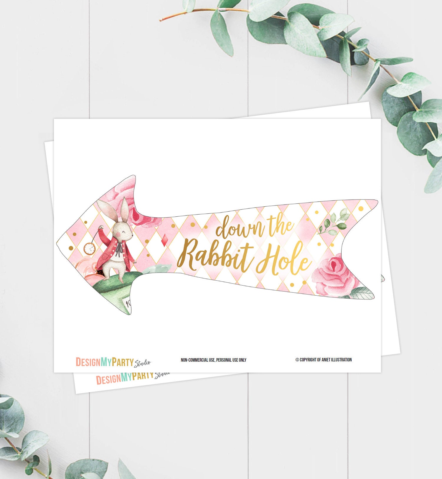 Printable Alice in Wonderland Arrows Alice in Onederland | Etsy