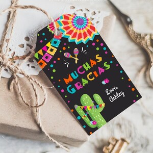Editable Cactus Fiesta Favor Tags Fiesta Thank You Tags Mexican Muchas Gracias Bridal Shower Succulent Birthday Corjl Template 0045